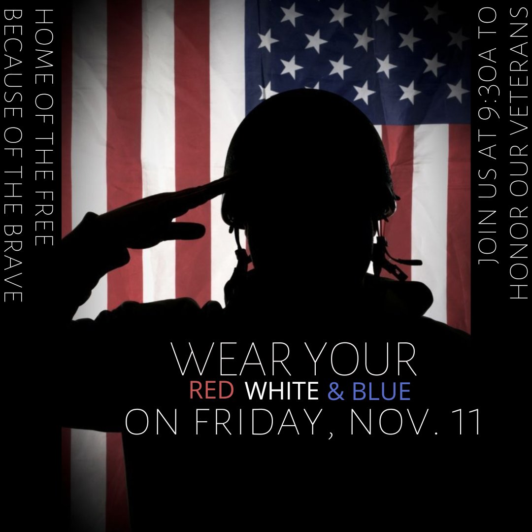 Make sure you have your red, white and blue outfit picked out for school on Friday!