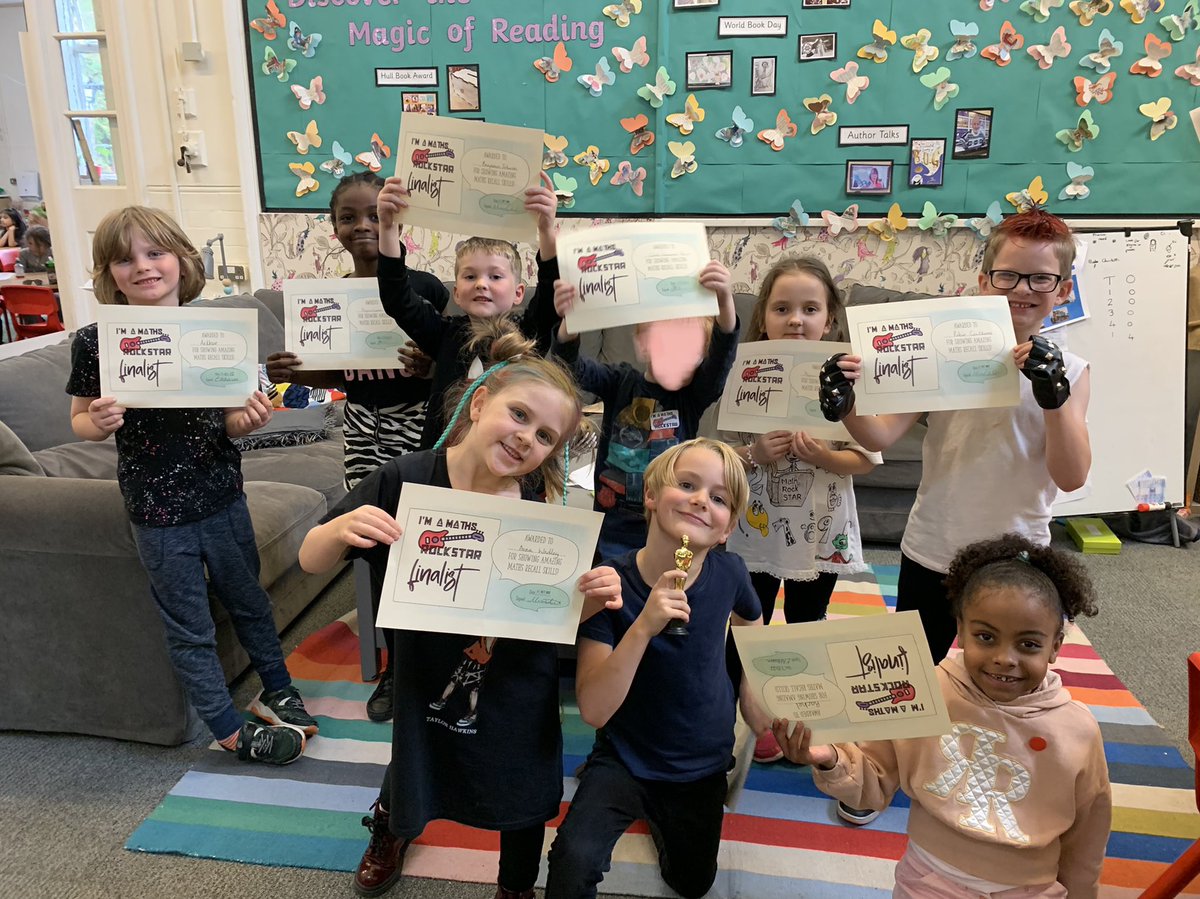 thoresbyprimary's tweet photo. The finalists and winner of the year 2 times table challenge! Congratulations to these children and Edison, our overall winner! #timestableschallenge #rocknlearn https://t.co/Kh8G7Mon5i