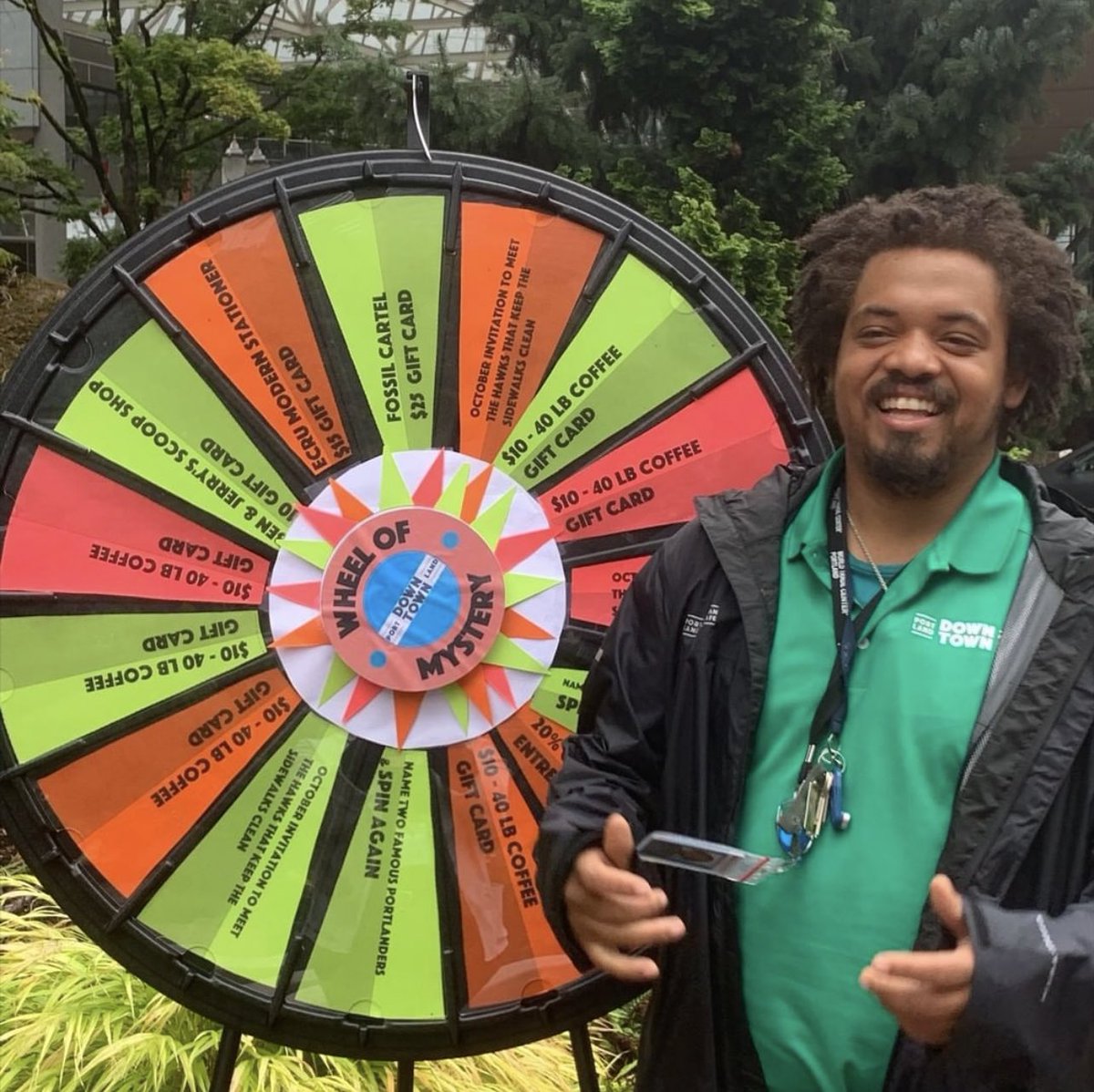 Today’s Clue: Your mystery destination is at a park with directions. If you do an inspection, you’ll find a game that needs your attention. 
 
The Downtown Ambassador crew is out once again running their “Wheel of Mystery” giveaway! #mysterywheel #Downtown