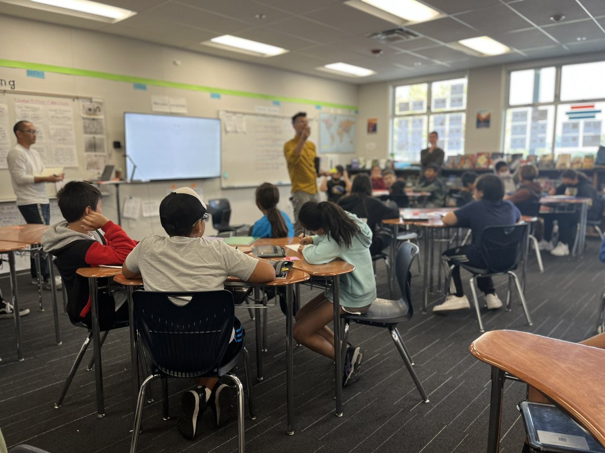 6th grade teachers work with our staff developer to practice discussion strategies. Students engage &amp; relate the lives of Ancient Humans to present day using Squares of Influence.