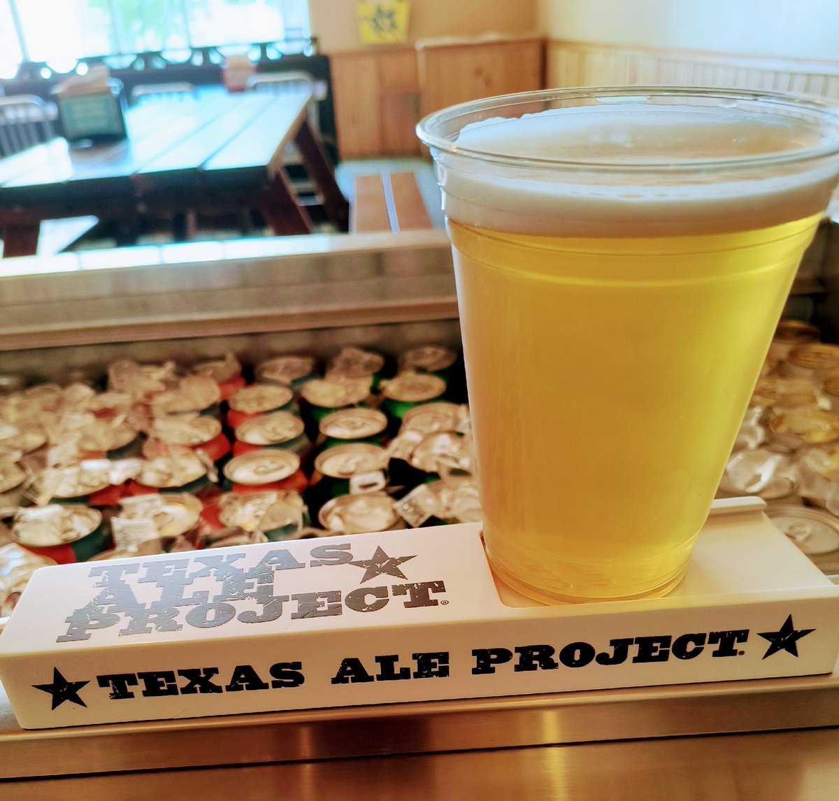PhilsIceHouse50's tweet photo. Come join us and the Texas Ale Project out of Big D for a pint night!  They’ll be sampling their Pantera Golden Ale.  It’s a smooth, easy-drinking golden ale. Low hop profile; low bitterness.  Pint glass give aways while supplies last.  Starting at 5pm. https://t.co/iUbnWGKfSA