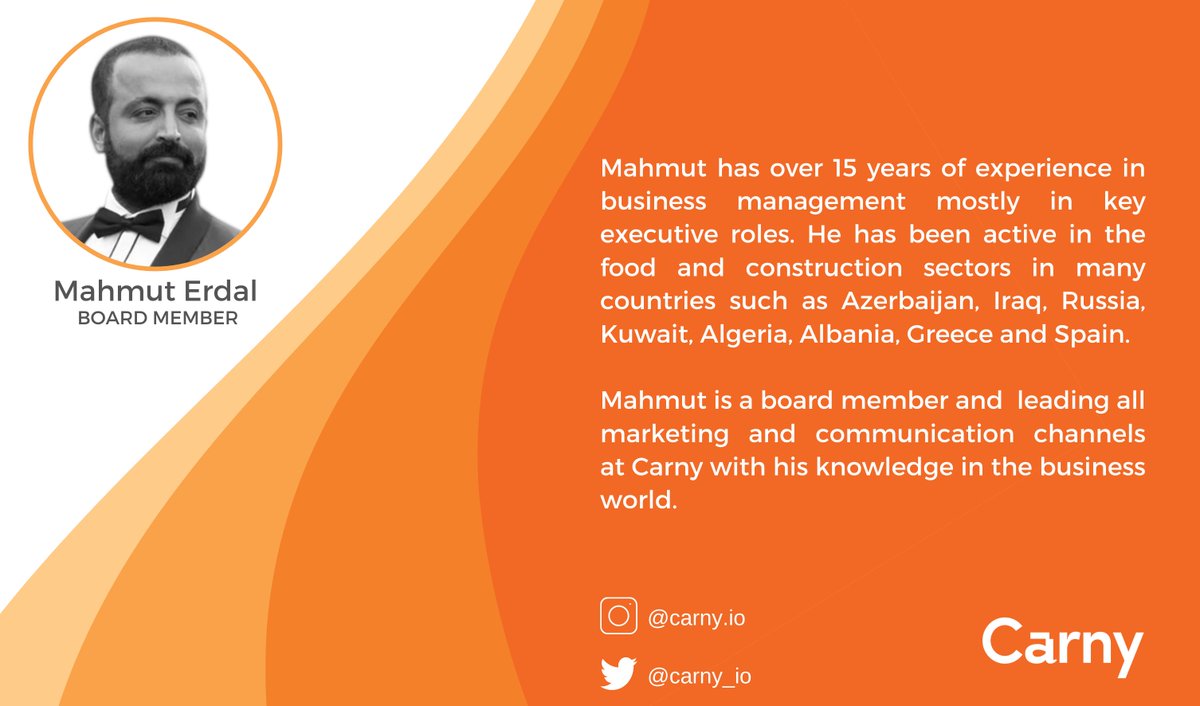 Meet Carny Team! (2/6)

Mahmut Erdal - Board Member
