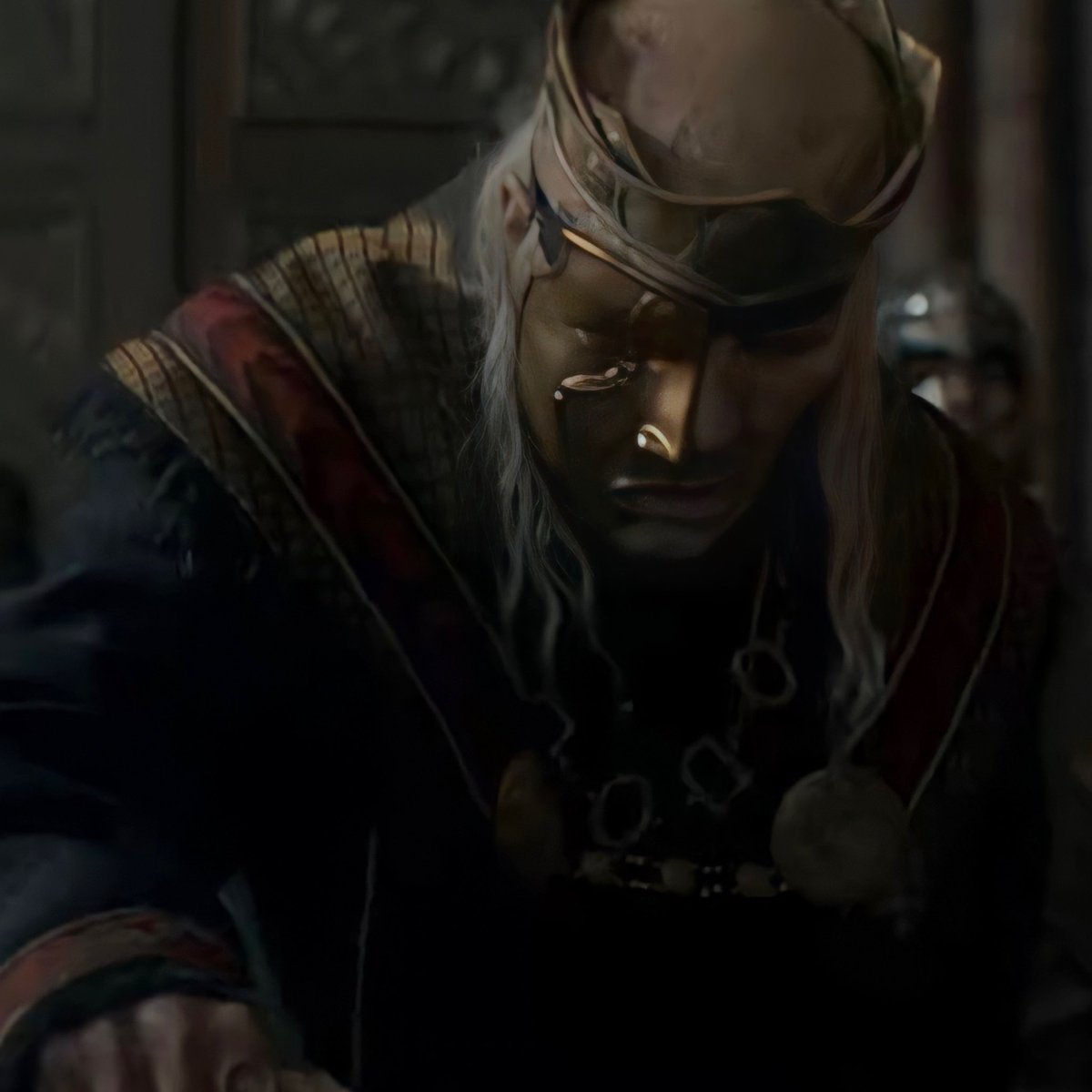 DreamofASOIAF's tweet photo. King Viserys in episode 8 😯#HouseOfTheDragon https://t.co/eue0Smr7g4