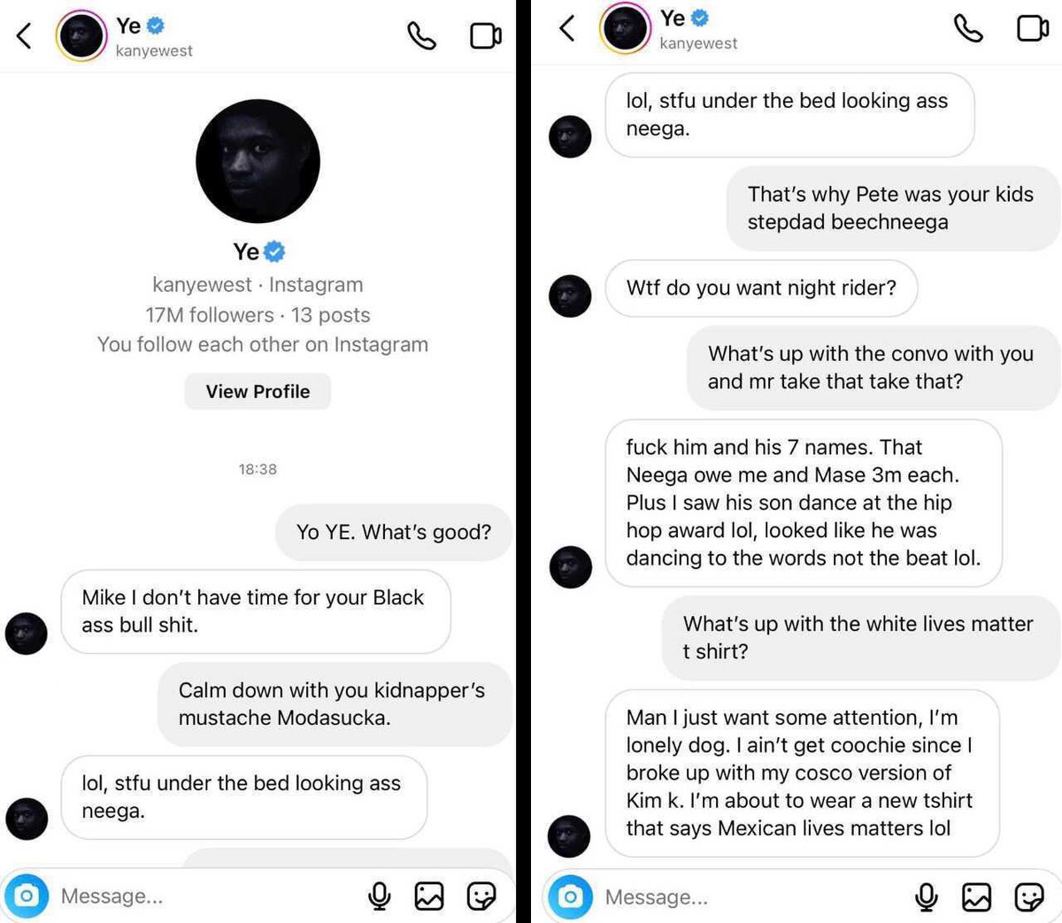 Since he wants to post diddy’s convo, imma post his convo with me