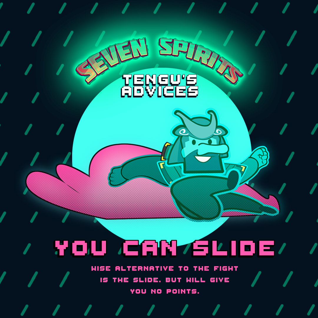 BleedingPixels_'s tweet photo. 👻TENGU's ADVICES: YOU CAN SLIDE - wise alternative to the fight is the slide. But will give you no points. #advices #tengu #sevenspirits #bleedingpixelsgames #slide #alternative #indiegame #indiedev #videogame #hints https://t.co/hgtxTdimoU