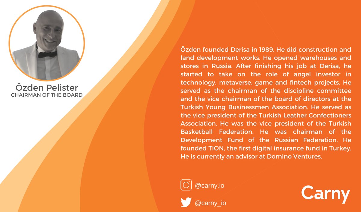 Meet Carny Team! (1/6)

Özden Pelister - Chairman of the Board