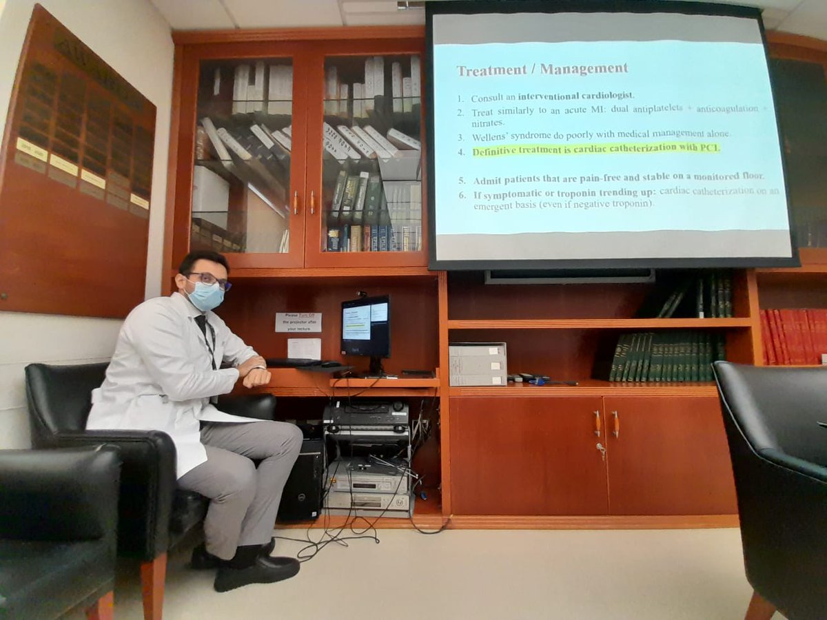 ESanayeh's tweet photo. From today's #Morning_Report at @AUBMC_Official. 
We discussed the presentation, ECG findings and management of Wellens syndrome. 
I advise all #IM residents to read about this underestimated entity. https://t.co/SDNMIkG8dV