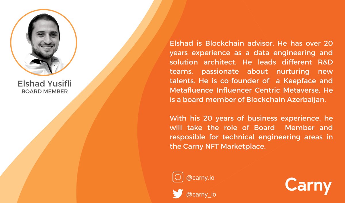Meet Carny Team! (3/6)

Elshad Yusifli - Board Member