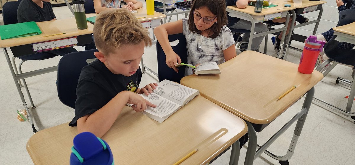 Finishing up our first book, Charlie and the Chocolate Factory by <a href="/roald_dahl/">Roald Dahl</a> , with a great partner read. Ask us what we discovered about Willy Wonka and our favorite part of the book! <a href="/MiltonTerrace/">Milton Terrace Elem</a> #bscsd