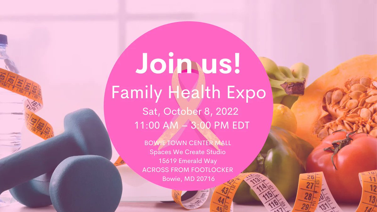 AIHGWellness's tweet photo. AIHG is participating in the Family Health Expo this Saturday at Bowie Town Center!

@familyhealthex offers a variety of health and wellness exhibits and activities for all ages! Can’t wait to see you there!

https://t.co/72EgL8jfXt 
#AIHGwellness #FamilyHealthExpo https://t.co/k6JX21l6Fg