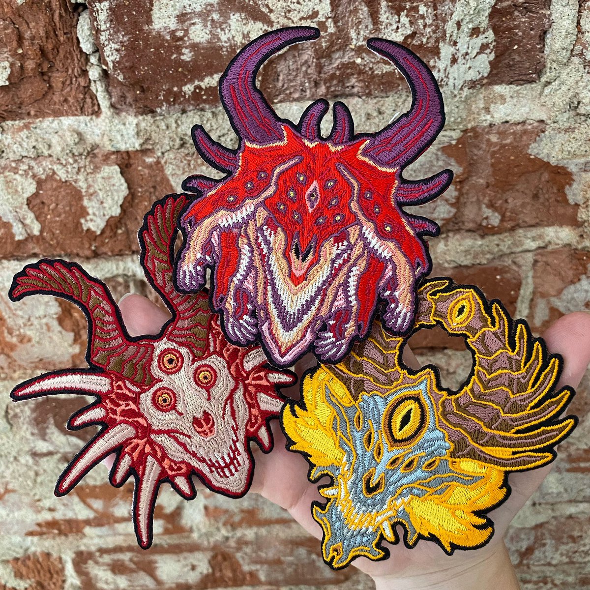 hannahorca's tweet photo. Demon patches 👹 https://t.co/0GLTB0rjno