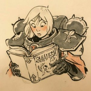 MURATASHEIR's tweet photo. During their last mission against the forces of Chaos, the sisters of Adepta Sororitas managed to obtain books from the enemy. Sister Domina was tasked with finding out information about the Chaos gods from the books however that wasn't exactly what she found https://t.co/l1x5bDjvKs