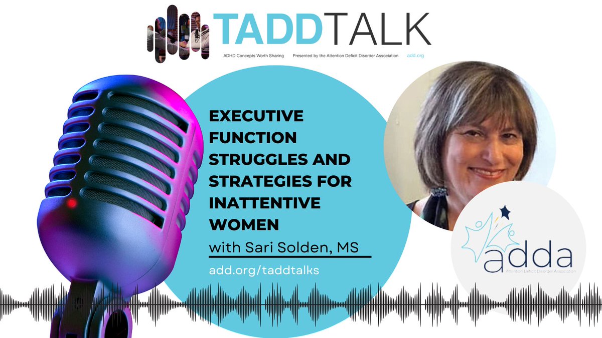In our 2nd TADD Talk of the day, Sari Solden discusses, "Executive Function Struggles and Strategies for Inattentive Women." 

Listen to this and all other TADD Talks. Get access free right here: ed.gr/eblne