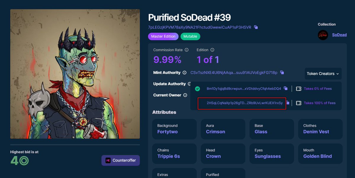CrypticZK's tweet photo. @AligatorInvesti @arsenaharonyan Wallet 2HSqLCqNaXp1p26gTDwNoC4xtgZRb9UvLwrKUEX1rxSy is actually the royalty wallet for the coffins + vampire candy + sodead + purified sodead https://t.co/9z0b9zNO1Z