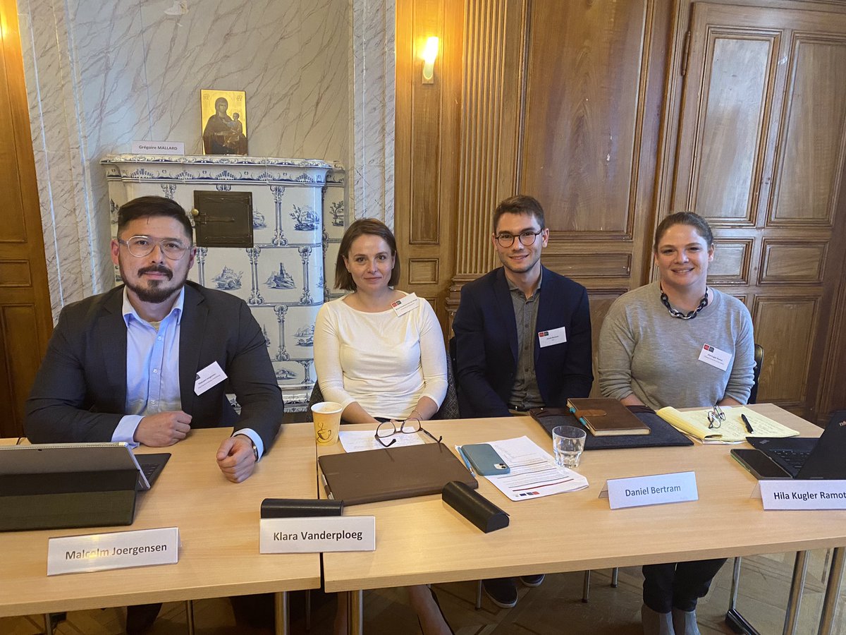 malcyjorgy's tweet photo. A pleasure to moderate this panel today on “Changing Facts &amp; International Legal Responses” for the #PathsIL @GVAGrad conference - insightful sociological analyses of legal resilience from @dbertram_eu, Hila Kugler Ramot @HebrewU and Klara Polackova Van der Ploeg @UniofNottingham https://t.co/5rfCPkUGM3