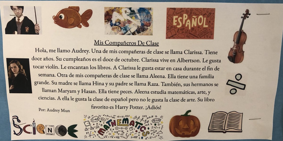 Giving students an authentic audience for their learning by displaying their work on a bulletin board in the hall for the whole school to admire! #ewlearns <a href="/EWSDWLENL/">East Williston UFSD World Languages & ENL</a>