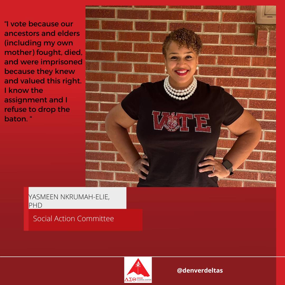 After successfully registering to vote, make sure that you are an educated voter. Do the research, go to the candidate's websites, go to open sessions in your community about the upcoming election. Your vote does count. #DACDST #DeltaVotes