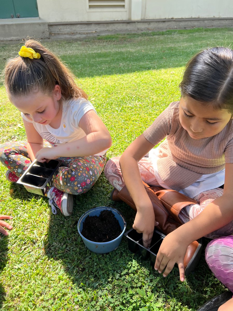 Mrs. Kirkorian’s class enjoys an outdoor science lesson this morning.