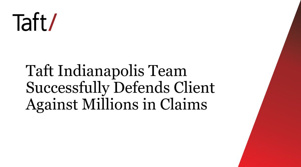 A Taft team led by Jayna Cacioppo acted as legal counsel to Triplefin, LLC in connection with a breach of contract arbitration. Taft attorneys Kim DalSanto, Donnie Morgan, and Vivek Hadley assisted in defending against millions of dollars in claims. bit.ly/3Vc6zAw
