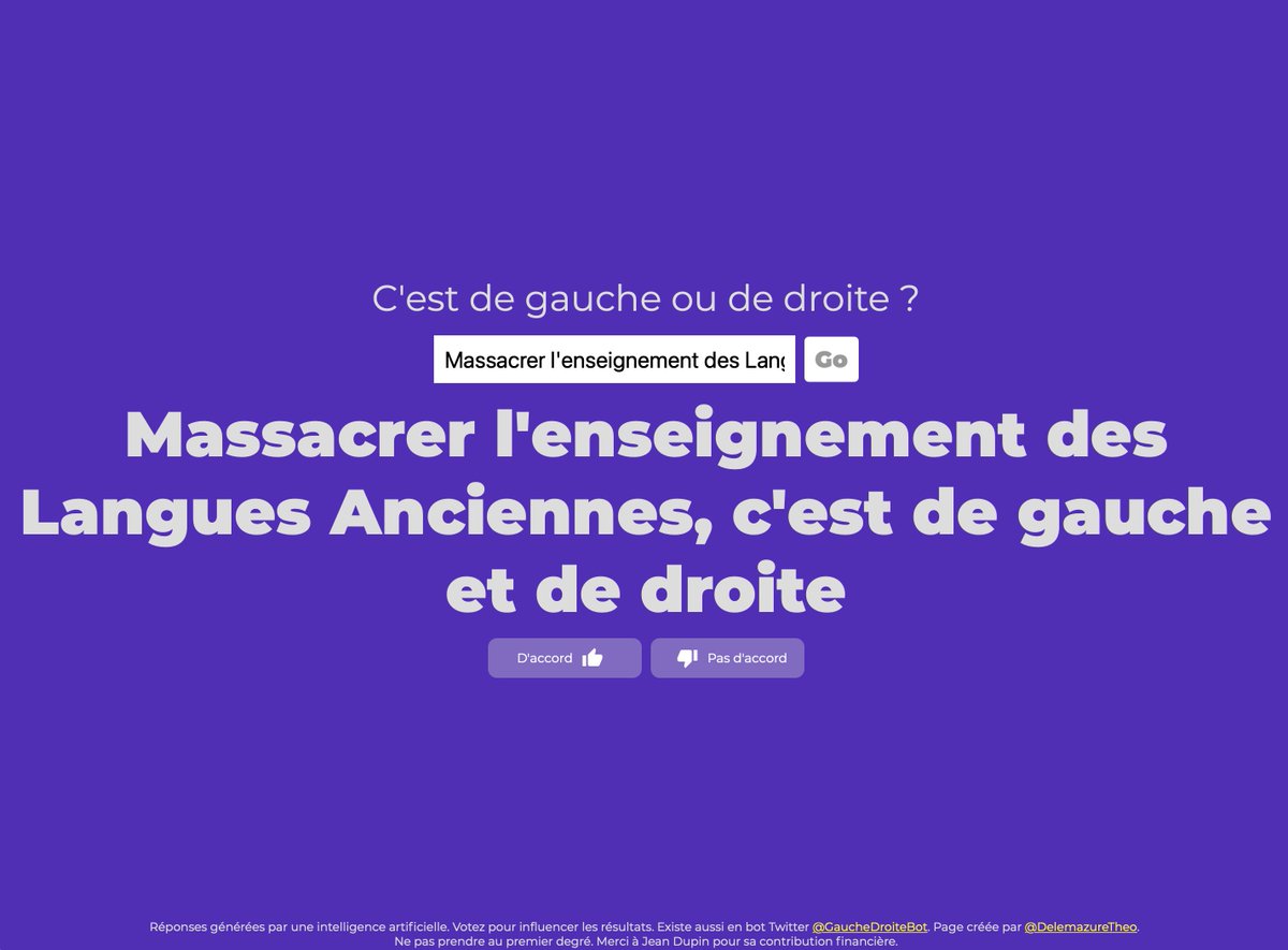 RobDelord's tweet photo. La vérité sort de la bouche des algorithmes !
#TeamLatin
#TeamGrec https://t.co/CGzLv7MuDl
