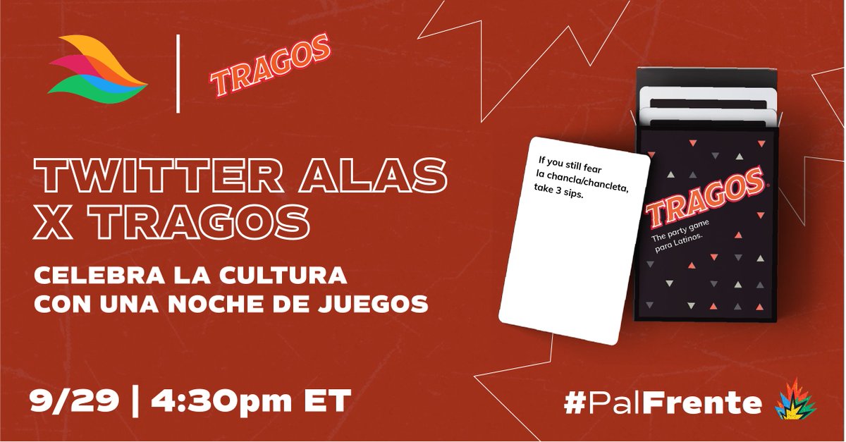 TragosGame's tweet image. Loved hosting our #Tragosgame Virtual Party last week for the @TwitterAlas team! Met a lot of fun Tweeps and learned about everyone and their cultura all in celebration of #HispanicHeritageMonth Gracias for the chance to share our games and story 🧡 #gamenight #latinogang