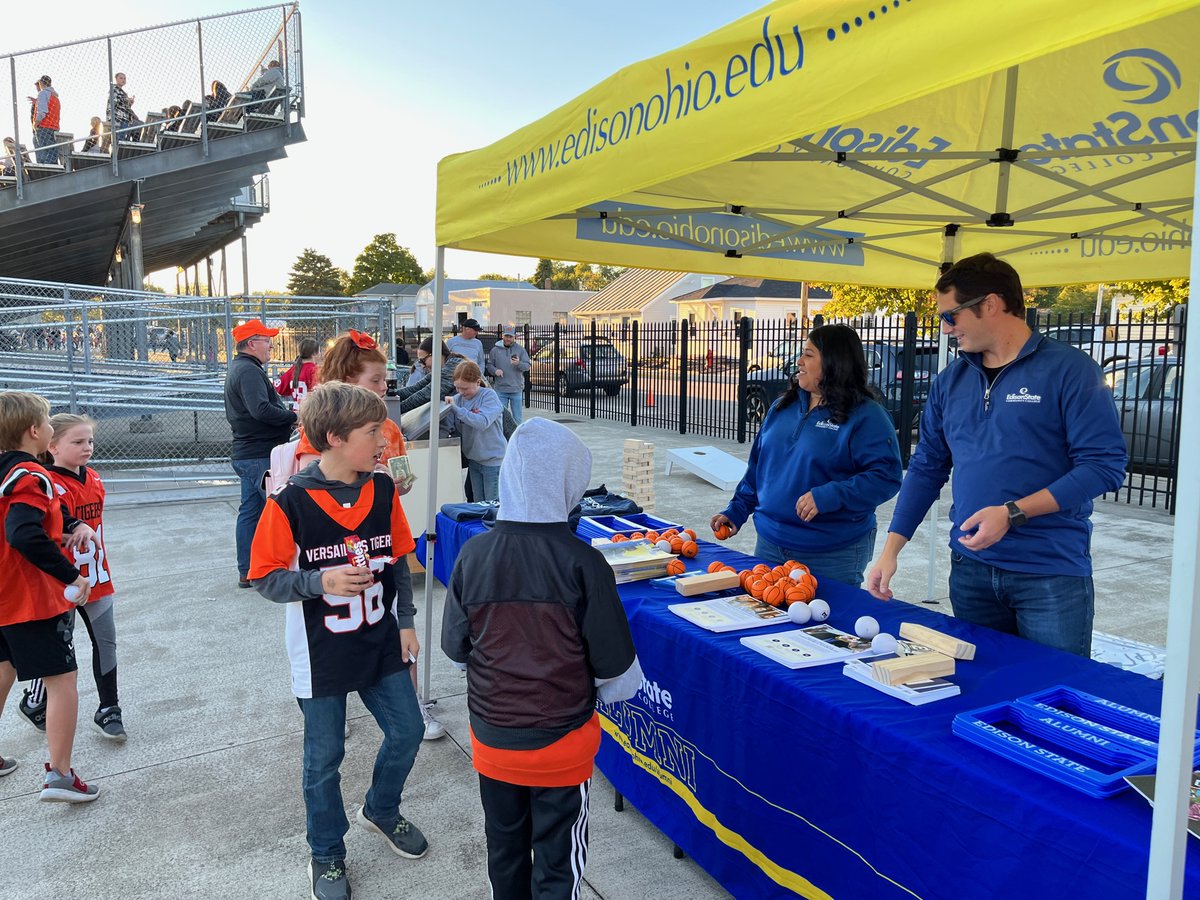 EdisonOhio's tweet photo. We had a great time at the Versailles HS vs. Anna HS football game last Friday, connecting with alumni and meeting new friends! We look forward to connecting with the community and showing our support of local area athletics at future tailgate visits. 🏈 https://t.co/GxZ7bf0TDo