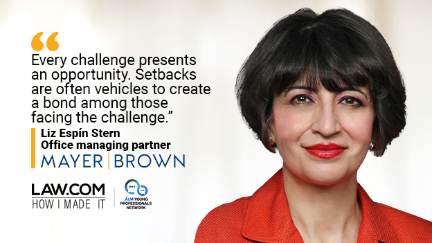 lawdotcom's tweet photo. #HowIMadeIt: "Perhaps most pivotal to the firm’s decision was that I’m a highly engaged and inclusive leader, always seeking to establish a purposeful mutual direction." —Liz Espín Stern, @Mayer_Brown. Read more » https://t.co/l1Zr9cs57h https://t.co/UN7GvJMFDg