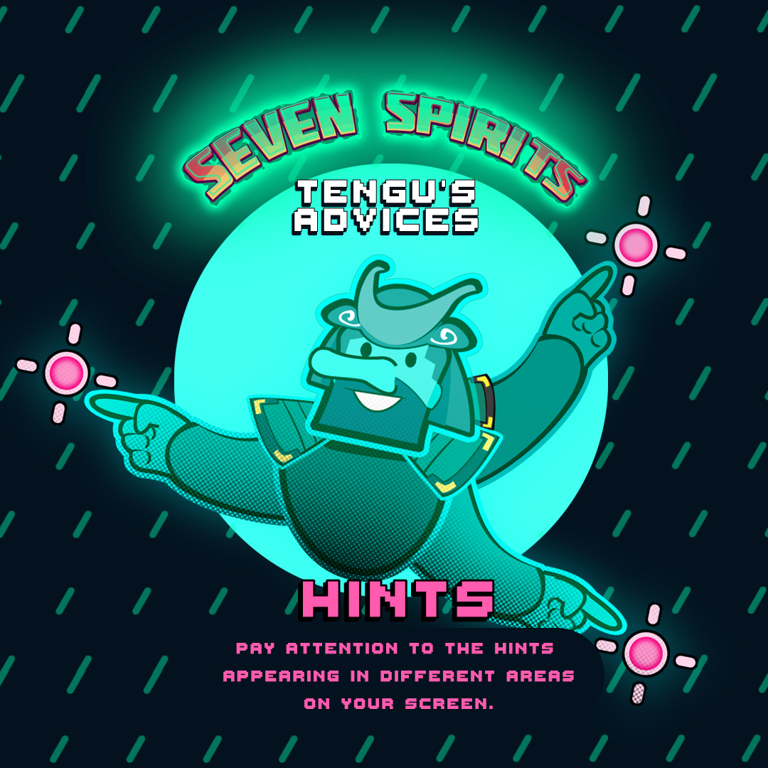 BleedingPixels_'s tweet photo. 👻TENGU's ADVICES: HINTS - Pay attention to the hints appearing in different areas on your screen.
#advices #tengu #sevenspirits #bleedingpixelsgames #screen #GUI #alternative #indiegame #indiedev #videogame #hints #UI https://t.co/N2zqIE1J8g