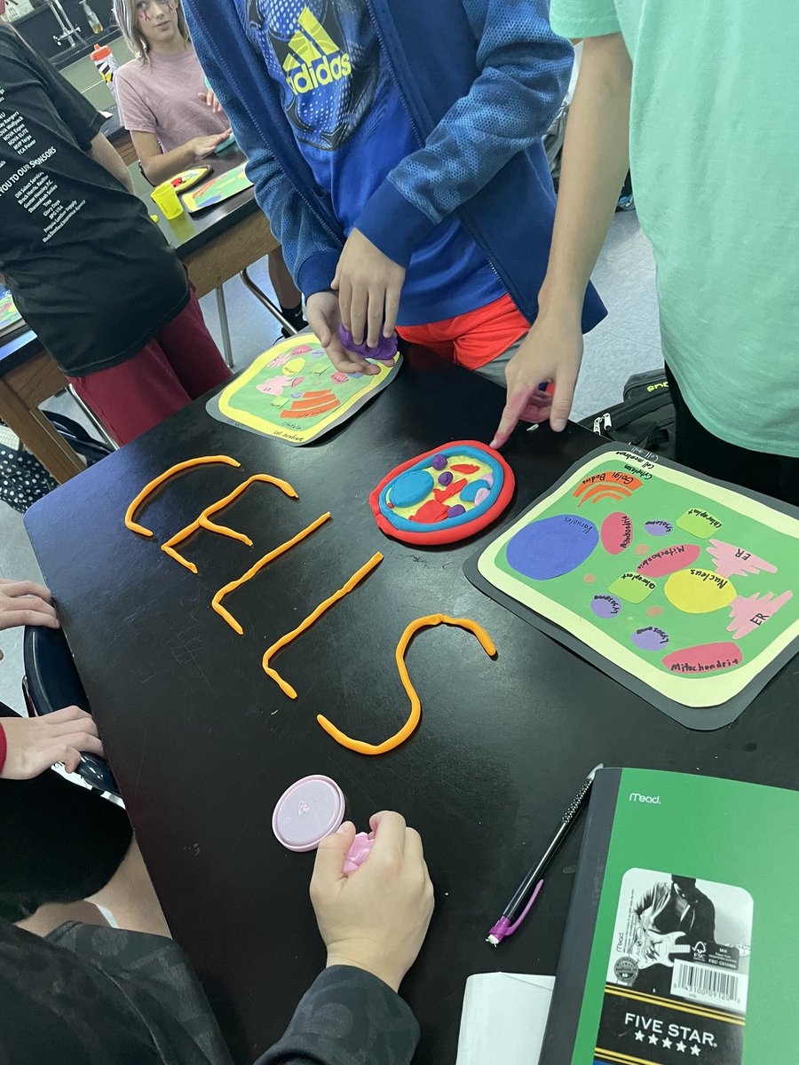 LifeSciHax's tweet photo. Many smiles and great cooperation and creativity for modeling cells with playdoh today. Thank you to the parent who bought it for us. #amazonwishlist #amswildcats #fcps1science https://t.co/M7ocb1eQIo