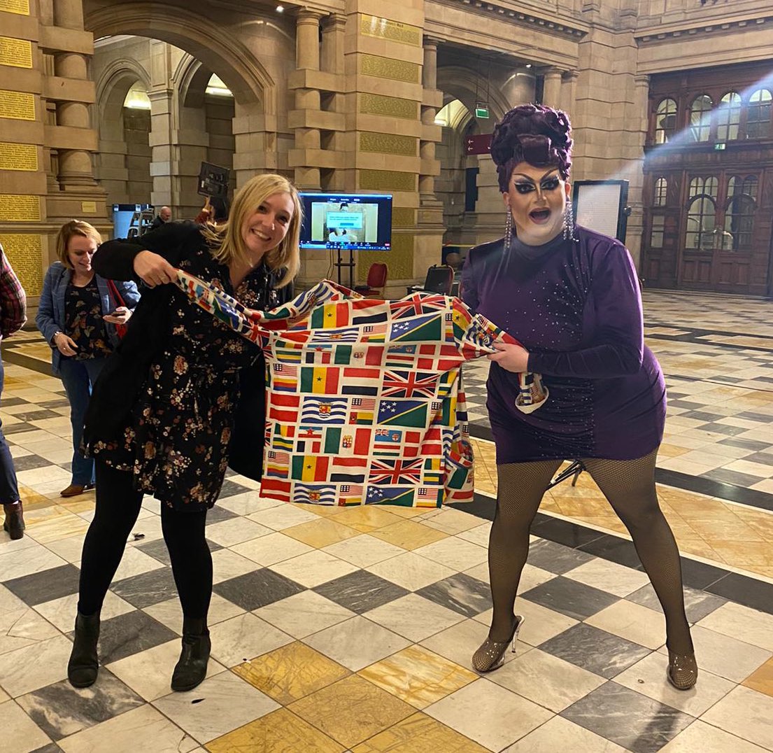 Gutted we lost out but delighted to have been at <a href="/KelvingroveArt/">Kelvingrove Art Gallery and Museum</a> (my fave building) for the #eurovision2023 reveal for The One Show. Hanging out with Lawrence Chaney is not a bad way to end the week!