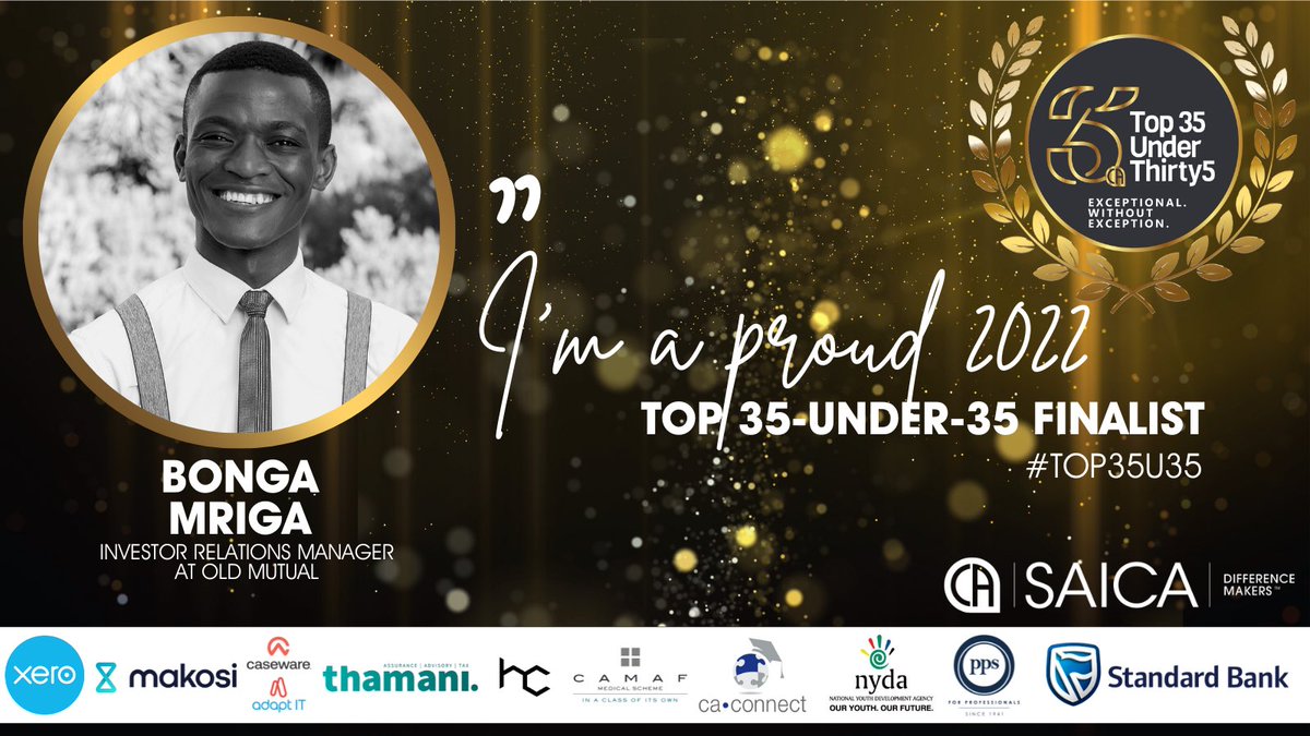 Made it into the @saica_ca_sa #top35u35 for 2022 as a finalist - happy is an understatement. Many hands, minds and God’s grace have brought it to this point #celebratesuccess
