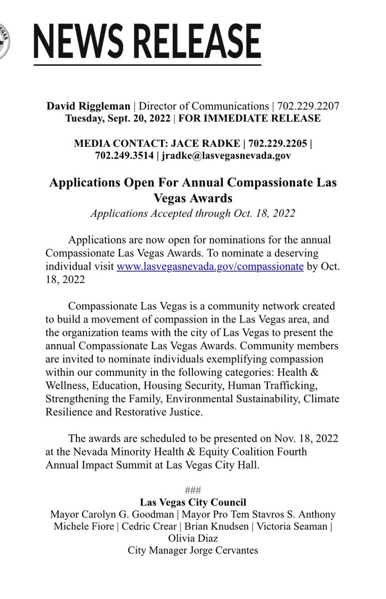 Jordan Moore (@thelvmillennial) on Twitter photo Today we celebrate #Compassion ✨ In honor <a href="/CityOfLasVegas/">City of Las Vegas</a> has partnered with <a href="/CompassionateLv/">CompassionateLV</a> to bring the Compassionate Las Vegas Awards! Know someone who is furthering this mission? Please nominate them! #LasVegas Today we celebrate #Compassion ✨ In honor <a href="/CityOfLasVegas/">City of Las Vegas</a> has partnered with <a href="/CompassionateLv/">CompassionateLV</a> to bring the Compassionate Las Vegas Awards! Know someone who is furthering this mission? Please nominate them! #LasVegas