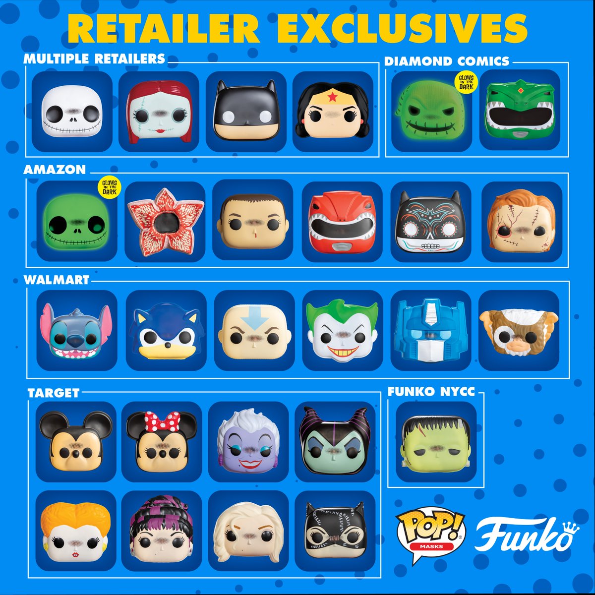 DisguiseInc's tweet photo. Find all our 2022 Exclusive Funko Pop! Masks online and in stores NOW! Get them before they are GONE! Who's your favorite? https://t.co/lxf3pY7SzT #funkomasks @OriginalFunko https://t.co/y72JaK5YbZ