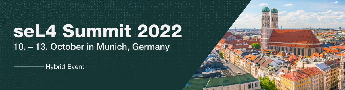 DornerWorks's tweet photo. Look out Munich! We will be headed overseas next week Oct. 10.-13 to participate in the #seL4Summit 2022, hosted by @HENSOLDTCyber, a premium member of the @seL4Foundation. Join us in person at the event or online for demos and more! 
https://t.co/mKOOLUPFOi
#seL4 #seL4Summit https://t.co/i2hZBpX5ff