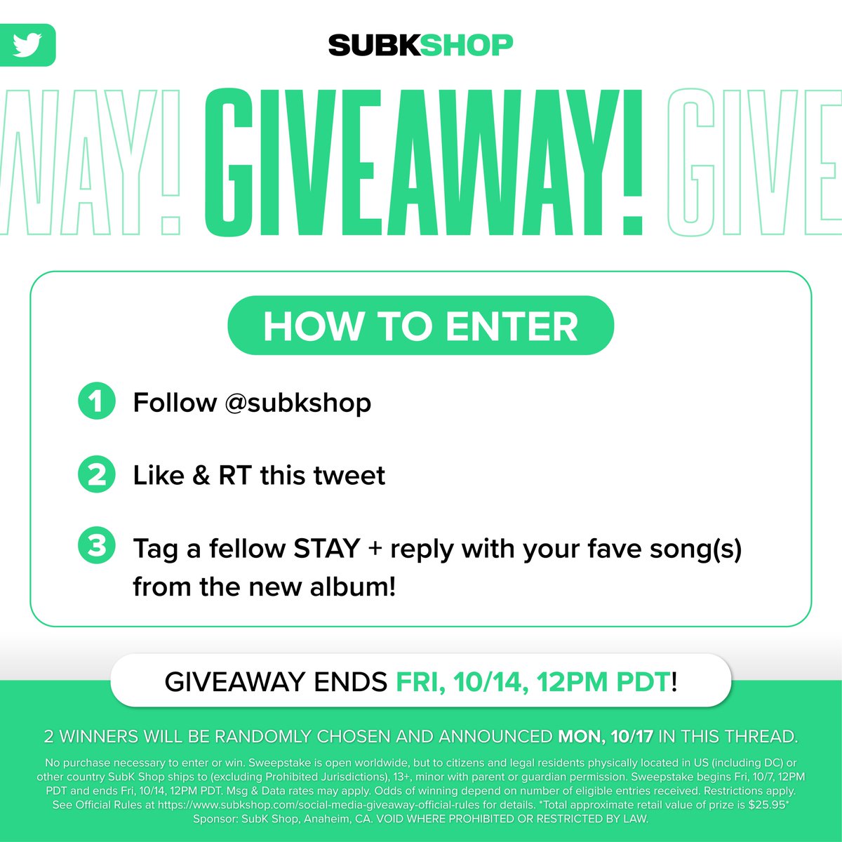 subkshop's tweet photo. 💗 GIVEAWAY 🖤

We’re giving away Stray Kids MAXIDENT albums! 

To enter: 
1. Follow us
2. Like &amp; RT
3. Tag a STAY + reply w/ your fave song(s) from the album!

*Only HEART and GO VER. are included in the GA — 1 winner to be randomly selected per version.

#SUBKSHOP #SUBKSQUAD https://t.co/KYvQnyhdGQ