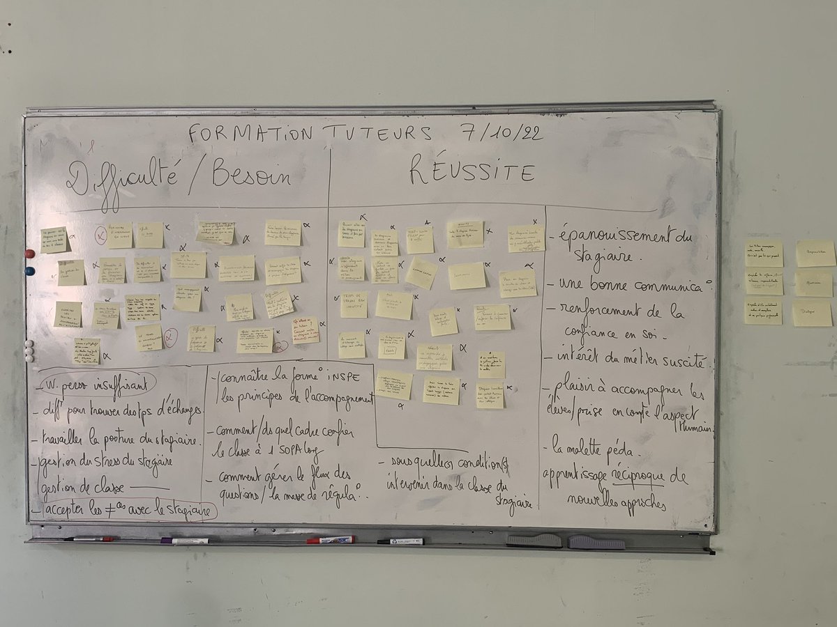 CuminettoJ's tweet photo. Le mur des commentaires (ou « feedback wall ») : un exemple d’atelier de formation des tuteurs pour identifier et partager les enjeux de l’accompagnement des professeurs stagiaires ! #Tuteurs #FSTG https://t.co/RTcRgbscBL