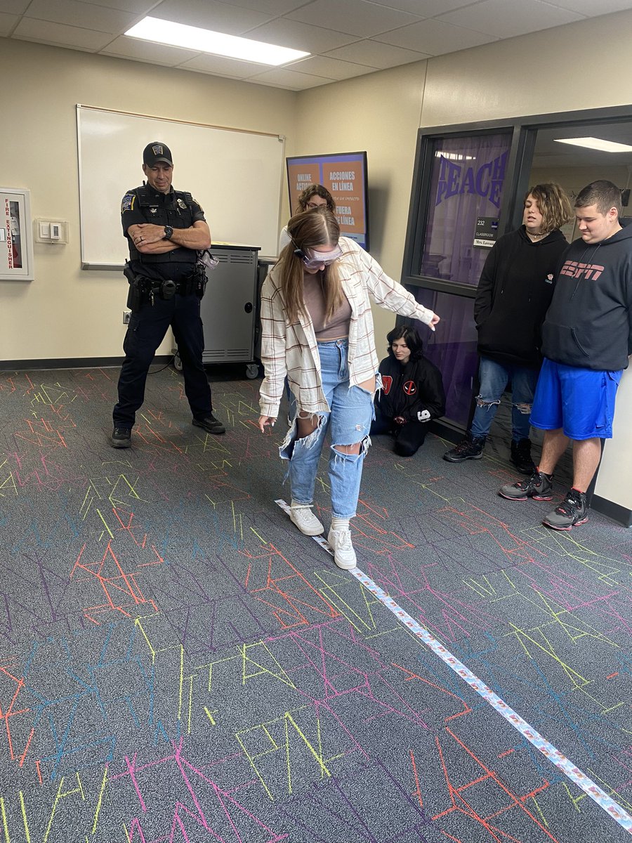 JuleyL's tweet photo. Thanks to the Safety Council for loaning us the vision impaired goggles and our own SRO’s for teaching my health classes about field sobriety tests and the risks of alcohol. It was a good reality ✅@MiddletownOH @MHSMiddieTweets https://t.co/SP6EN49m2I