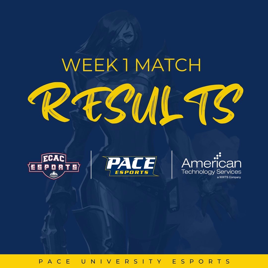 PaceUEsports's tweet photo. Week 1️⃣ match results are IN folks, 👇TAP👇 to see them all! 

We are so proud of all of our teams for a great first week of matches! Stay tuned for Week 2 results, it’s about to get even better! 🔥😎🏋️‍♀️ 

Big GGs to all of our opponents 💙💛 #GoSetters #SetterPride https://t.co/oLgemuFKiS