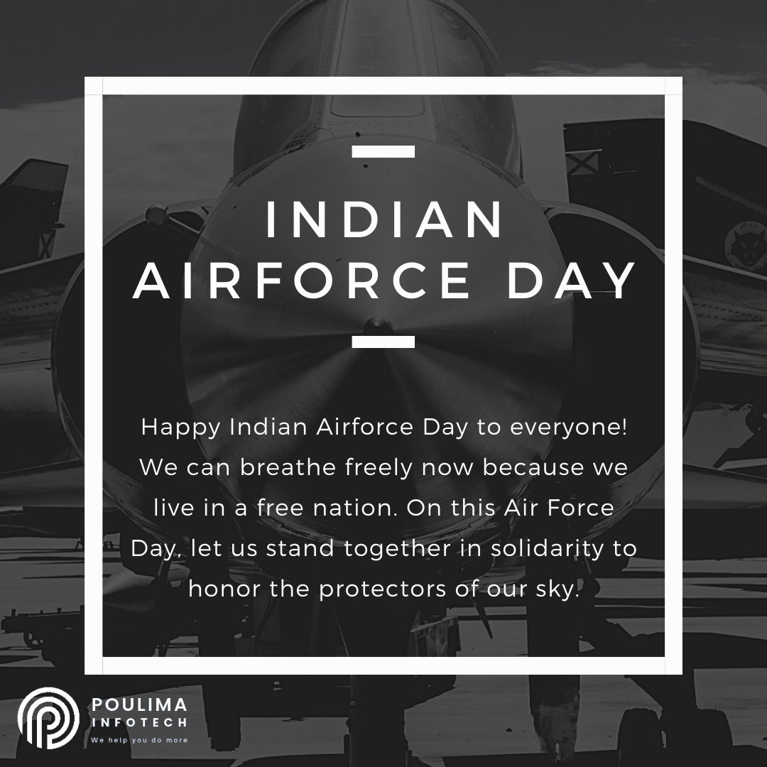 Poulimainfotech's tweet photo. Happy Indian Airforce Day to everyone! We can breathe freely now because we live in a free nation. On this Air Force Day, let us stand together in solidarity to honor the protectors of our sky.

#indianairforceday #indianairforce #indianarmy #indiannavy #indian #army #india https://t.co/n8mKFmxk9R