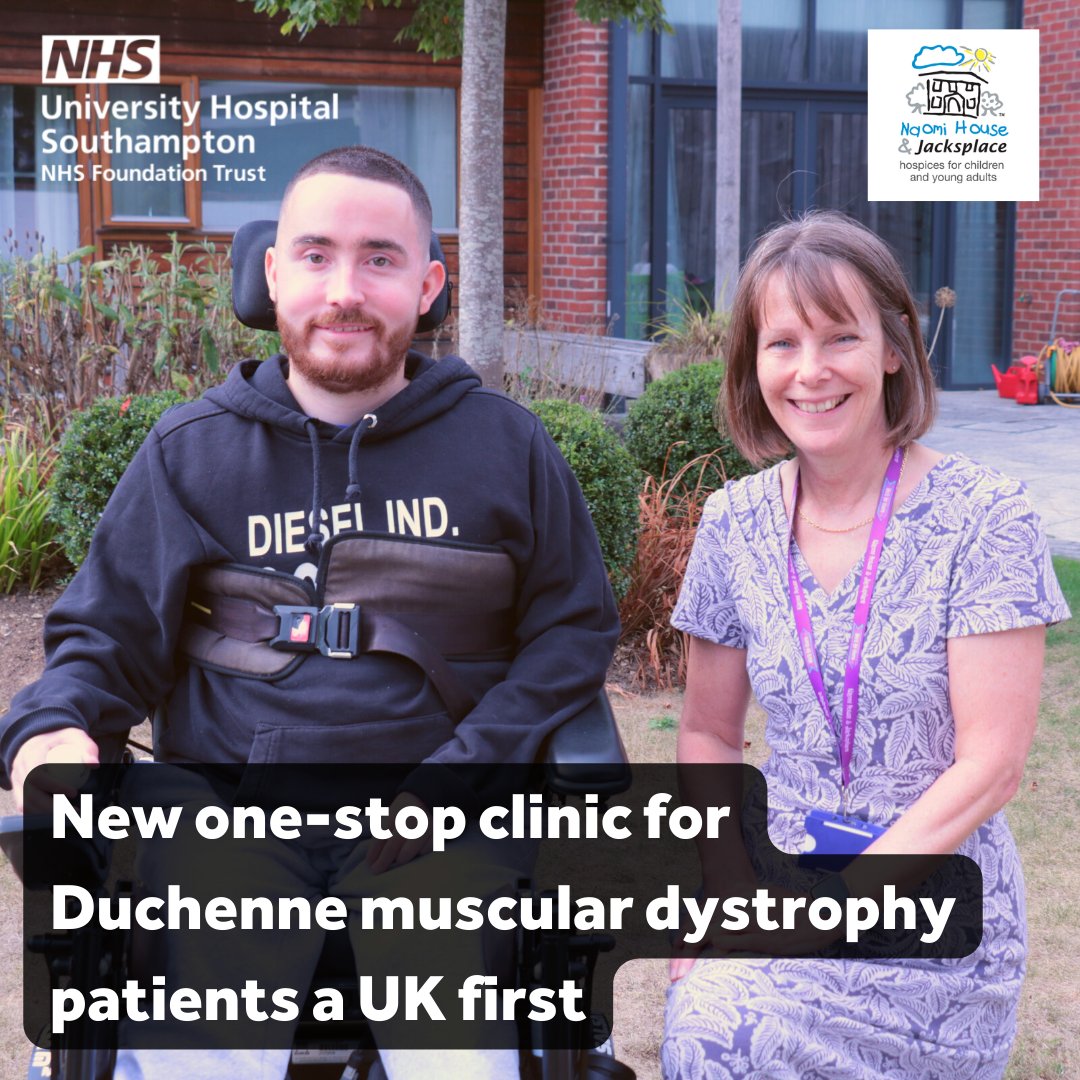 UHSFT's tweet photo. UHS has partnered with Jacksplace (@naomiandjack), a hospice for young adults, to create the UK’s first one-stop clinic for patients with #Duchenne muscular dystrophy (DMD).

The clinic will support patients aged 18+ who are transitioning into adult care.

https://t.co/iSN59Ydo7A https://t.co/EbXY9HZ2LM