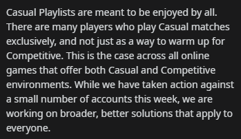 FrowzySquirrel's tweet photo. Psyonix's statement about Freestyling in casual. This should clear it up for everyone 👍 https://t.co/yEOpWCMq55