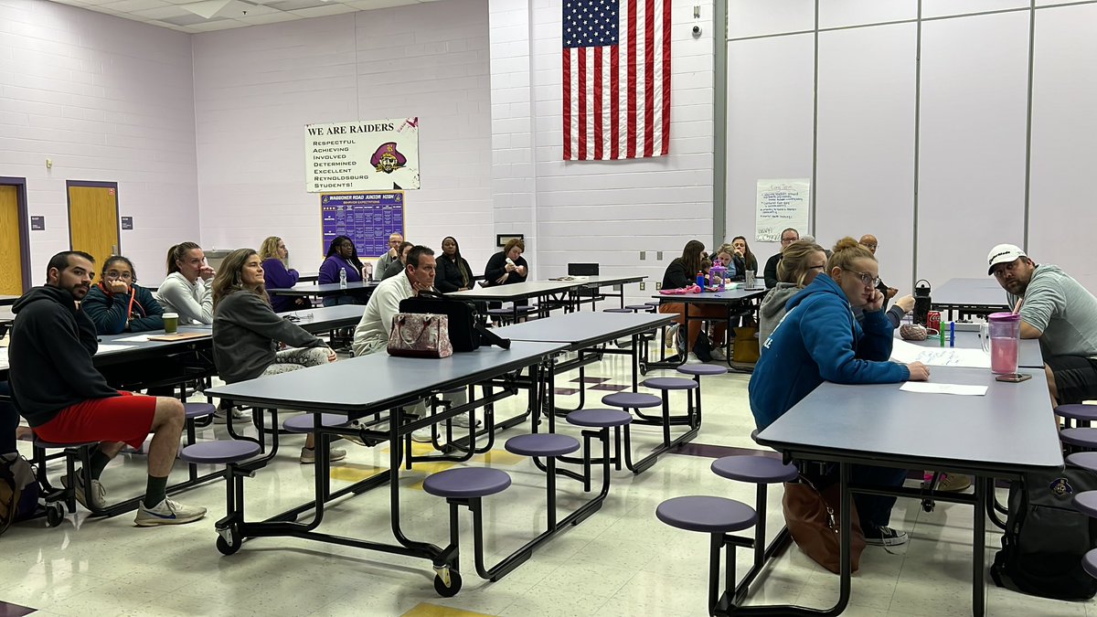 WRJH Staff debriefing on today’s Equity Symposium! We are working on identifying immediate changes, long-term, and modifications we can make. <a href="/ReynSchools/">Reynoldsburg City Schools</a> #ReynEquitySymposium #ReynProud