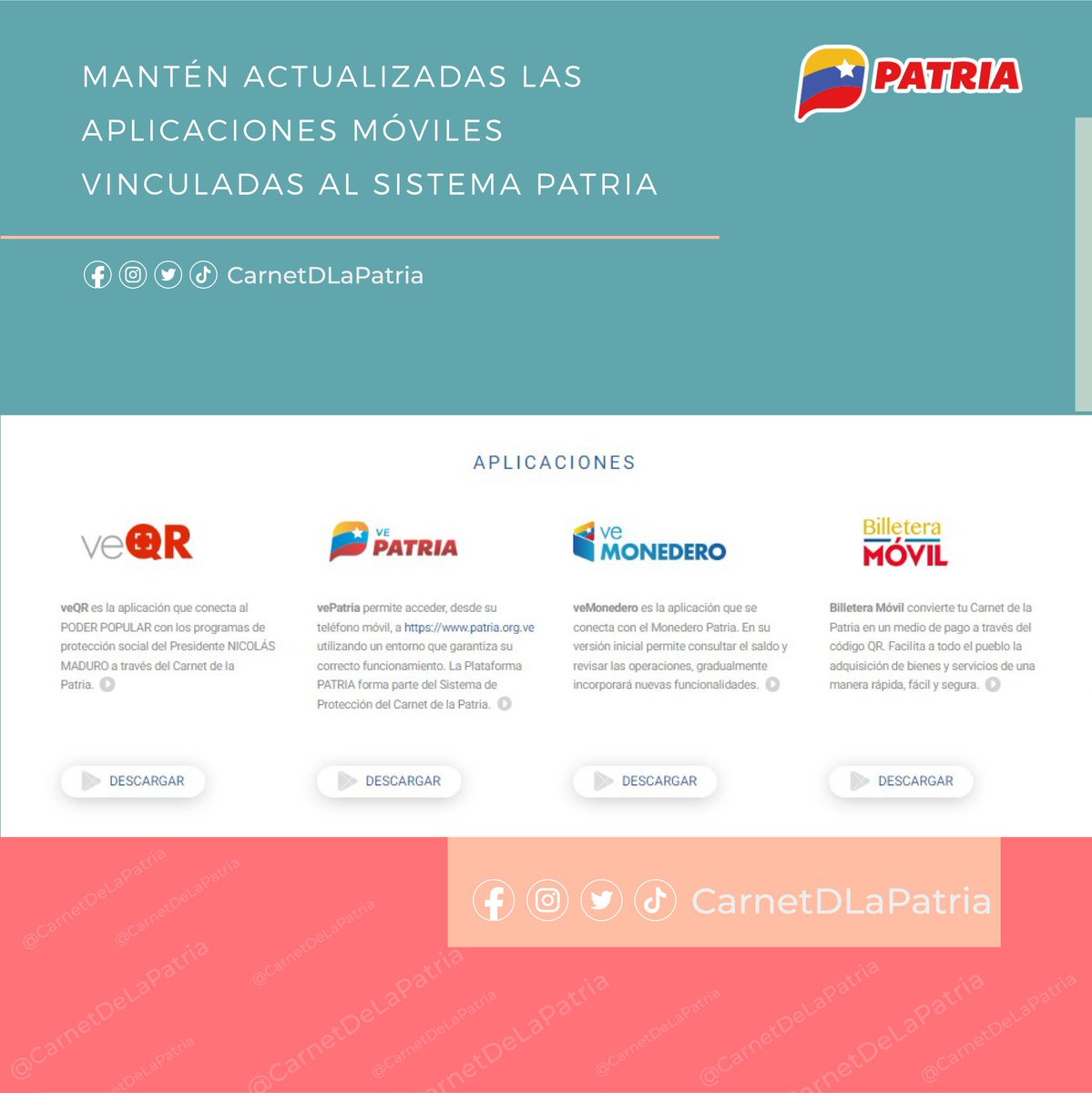 CarnetDLaPatria's tweet photo. #ATENCIÓN ¿Qué debes hacer si no te llegan los bonos? 👉🏼 Parte II 
El #SistemaPatria, ofrece respuestas a preguntas más frecuentes planteadas por nuestros usuari@s.

#ChávezSeHizoMillones #7Oct https://t.co/ncVZxqhSKE