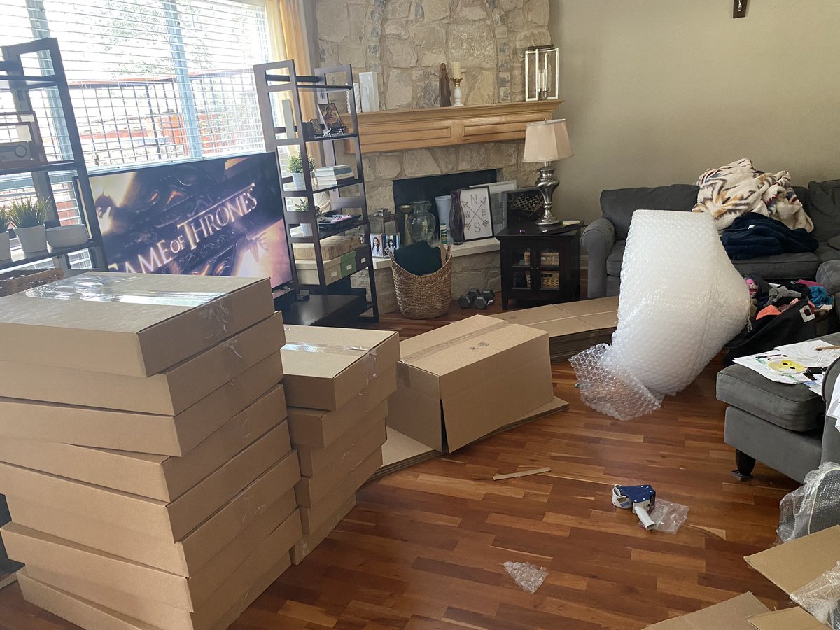 downshiftgolf's tweet photo. Starting @GameOfThrones over..going to be a long day of packing and shipping! Thank you all for your patience and support of a small business ! #shopsmall #smallbizlife #shoplocal #supportsmallbusiness #downshifting #downshiftgolf #downshiftboard #golf https://t.co/QSR7x6IbpD