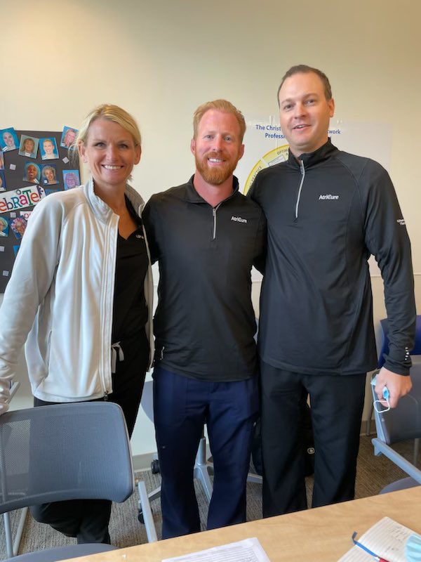 AtriCureCEO's tweet photo. Expanding access to Hybrid AF Therapy can be a difference-maker for patients who’ve struggled with #Afib for a long time. Today, @kathleenbucher, @MikeRWirtz and @jonkuerzi are partnering with the dedicated #team at Cincinnati’s @ChristHospital to make it happen there! https://t.co/opvyL4eQ71