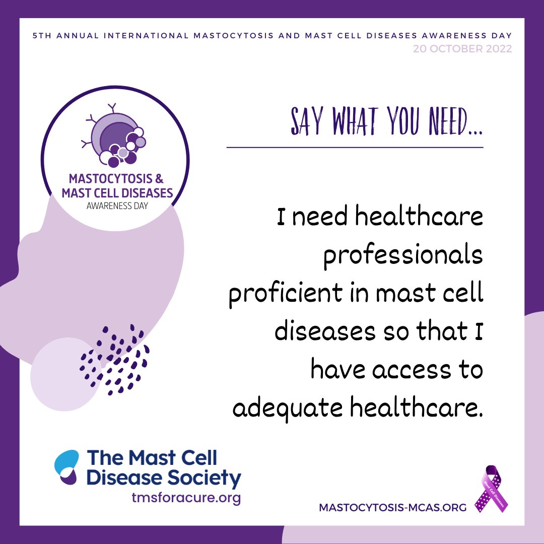 MCDiseasesUnite's tweet photo. Join TMS and organizations across the world in raising awareness and funds to advance research and our understanding of #mastcelldisease. Download this year's social media campaign: https://t.co/s8ZuJSRsZ5 #mastocytosis #MCAS #hereditaryalphatryptasemia #tmsforacure https://t.co/9vVM7qzvrV