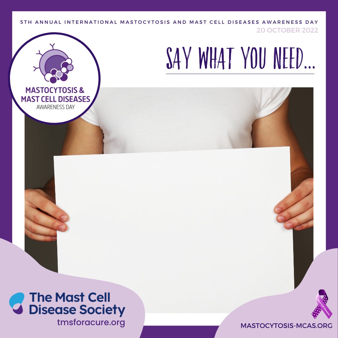 MCDiseasesUnite's tweet photo. Join TMS and organizations across the world in raising awareness and funds to advance research and our understanding of #mastcelldisease. Download this year's social media campaign: https://t.co/s8ZuJSRsZ5 #mastocytosis #MCAS #hereditaryalphatryptasemia #tmsforacure https://t.co/9vVM7qzvrV