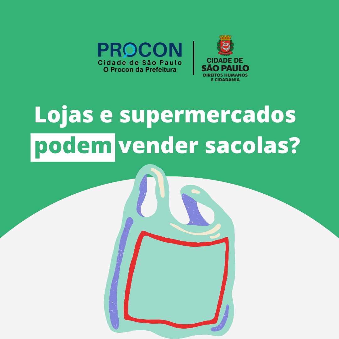proconCidadeSP's tweet photo. Muitos consumidores ficam em dúvida se lojas e supermercados podem ou não vender sacolas. Pensando nisso, o Procon da Cidade de São Paulo decidiu esclarecer essa dúvida para que você, consumidor, tenha conhecimento do que é ou não seu direito.
#procon #sacolas #biodegradavel https://t.co/PruE7RHrkj