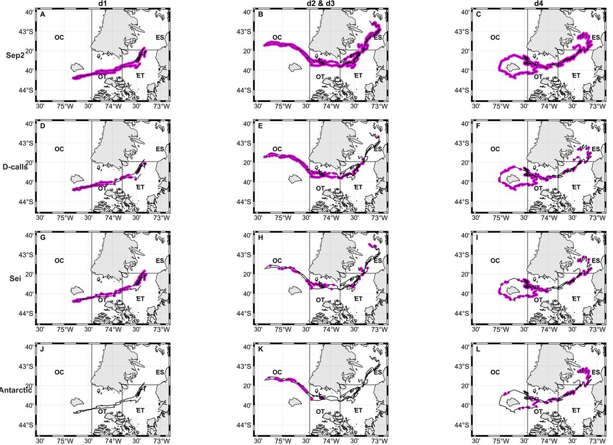 Underwater remote gliders used to map out blue and sei whale songs in southern Chile, recording 43,566 song calls from SE Pacific blue whales and 1239 from Antarctic blue whales
frontiersin.org/articles/10.33…