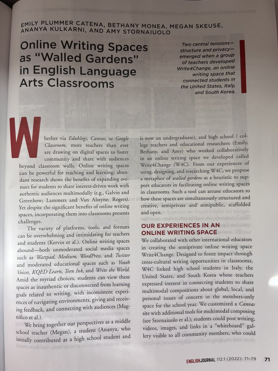 I ♥️ mail, especially a hard copy of a manuscript that took years of collaborative thinking and reflecting! Thanks <a href="/BethanyMonea/">Bethany Monea</a> @amystorn Megan and Ananya for taking the journey and <a href="/ProfEmert/">Toby Emert</a> and the <a href="/ncte/">National Council of Teachers of English (NCTE)</a> English Journal editorial team. Please read and share! <a href="/FSUFaculty/">FSU Faculty</a>